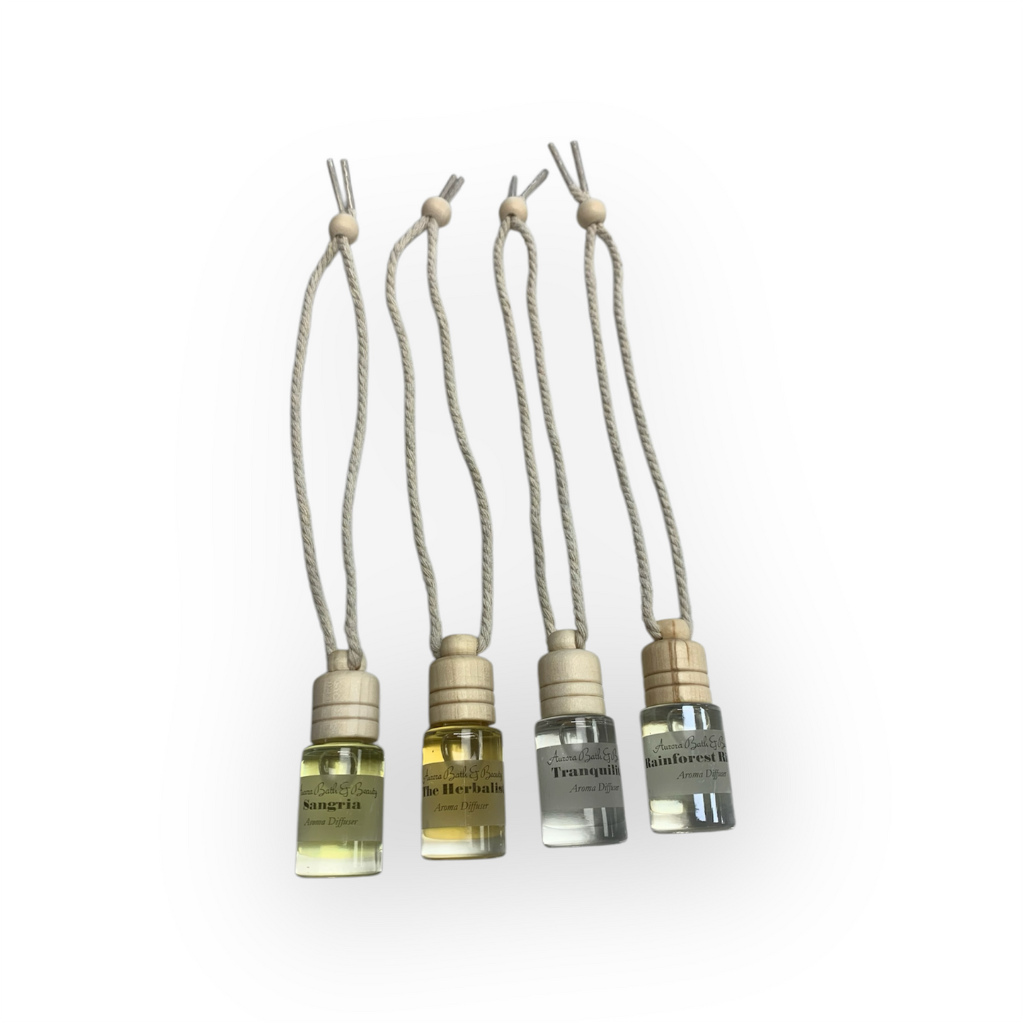 5 aroma diffusers on a white background