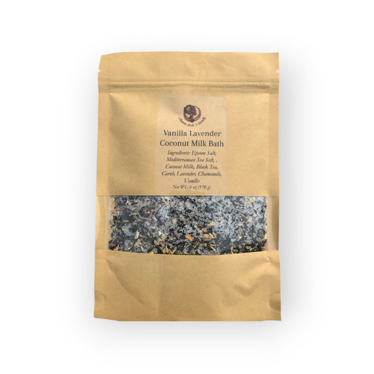 Vanilla Lavender Coconut Milk Bath package on a white background